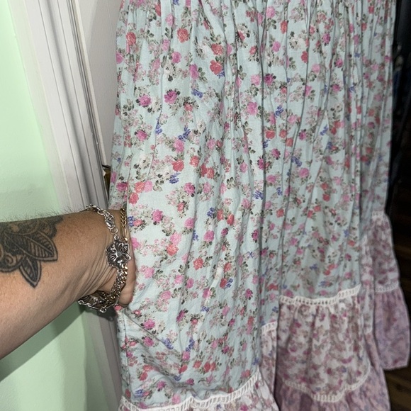 LoveShackFancy x Target Pastel Floral 100% Cotton Midi Swing Summer Dress Size L - Picture 7 of 12